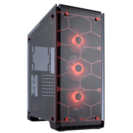 Case Corsair Crystal Series 570X RGB ATX Mid-Tower - Red