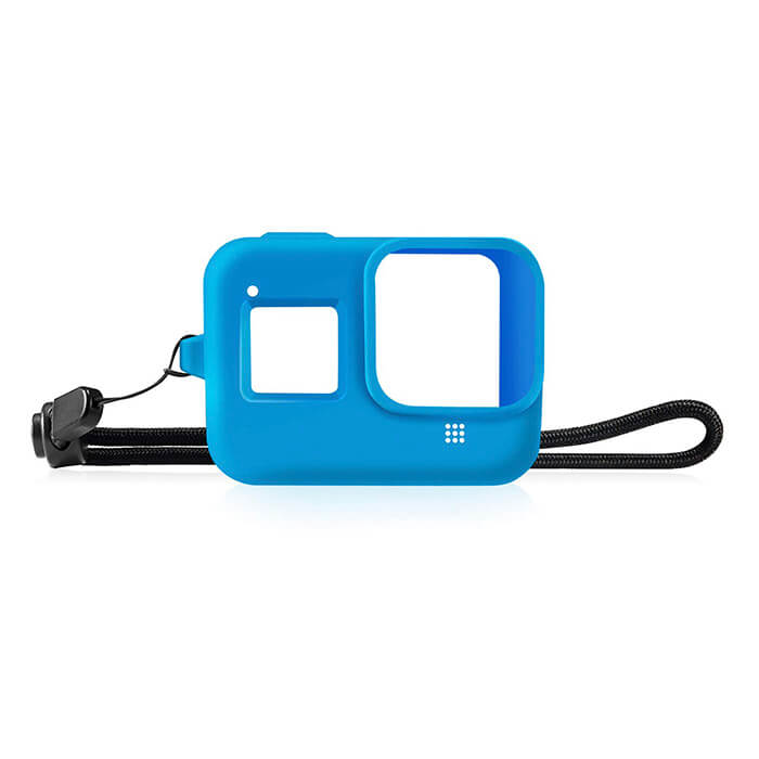 Case Silicone for GoPro Hero 8 Sleeve Cases + Lanyard - Blue