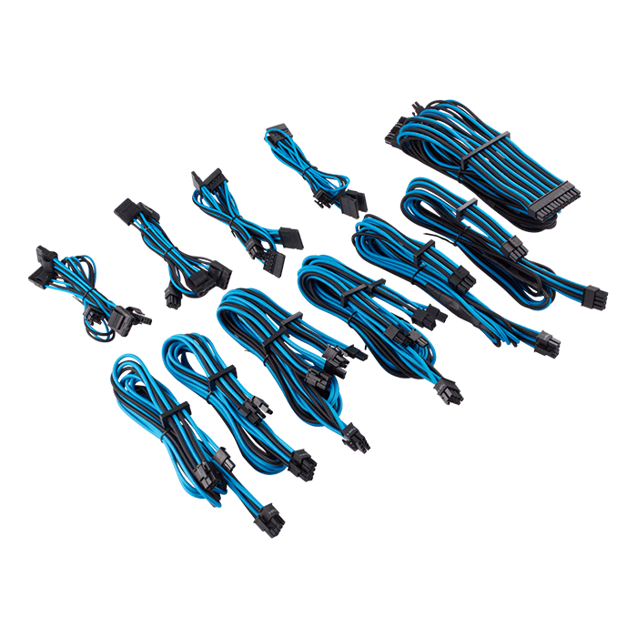 Corsair Premium Individually Sleeved PSU Cables Pro Kit Type 4 Gen 4 - Blue Black