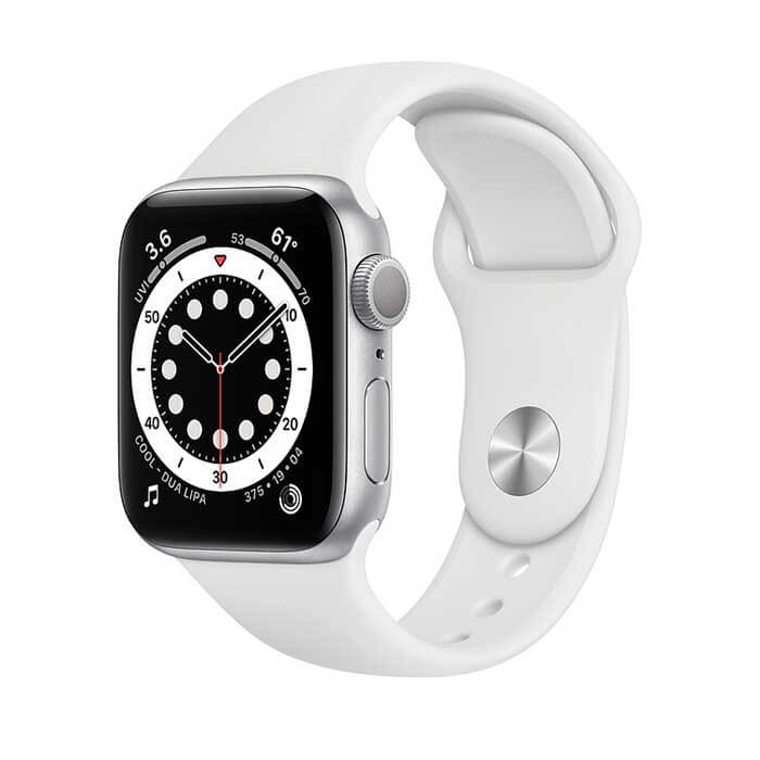 Apple Watch Series 6 Silver Aluminum, White Sport, GPS 40mm