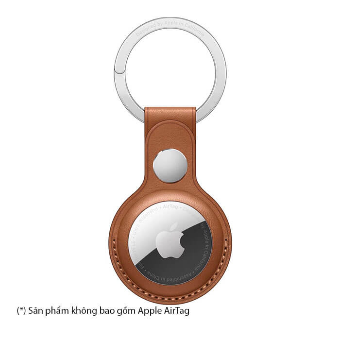 Dây đeo da cho Apple AirTag Leather Key Ring - Saddle Brown