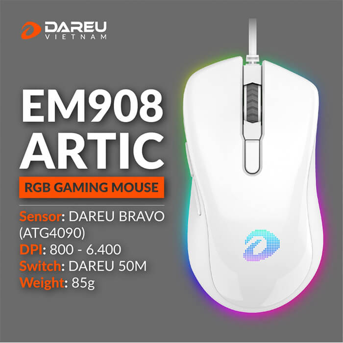 DareU EM908 Artic RGB