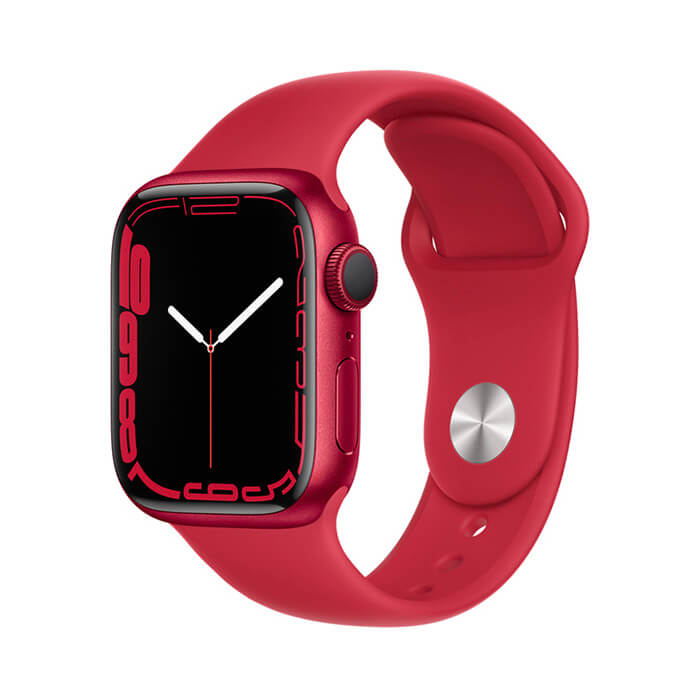 Apple Watch Series 7 41mm (GPS) Viền nhôm đỏ, dây cao su đỏ