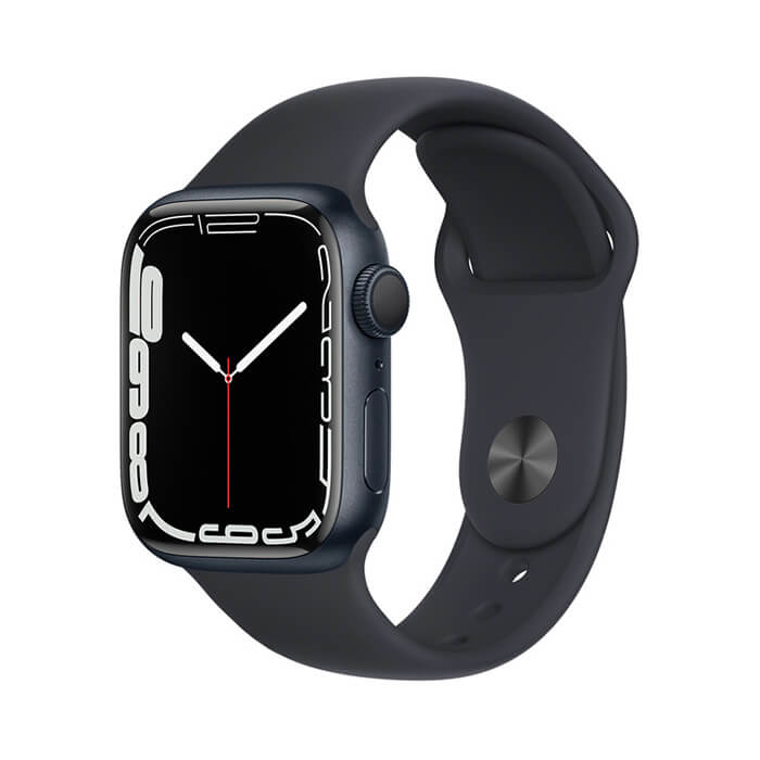Apple Watch Series 7 41mm (GPS) Viền nhôm đen, dây cao su đen