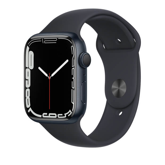 Apple Watch Series 7 45mm (GPS) Viền nhôm đen, dây cao su đen