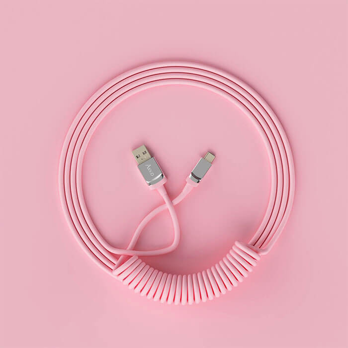 Dây cáp xoắn AKKO Coiled Cable - Pink