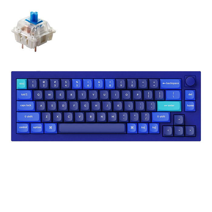 Keychron Q2 QMK - Full Assembled Knob - Led RGB - Hotswap - Navy Blue-B - Gateron Blue