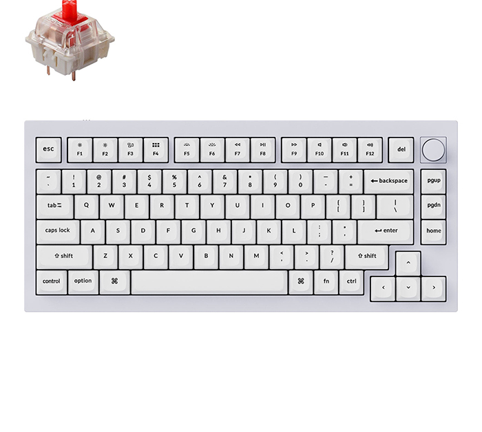 Keychron Q1 QMK - Full Assembled - Led RGB - Hotswap - Shell White - Gateron Red