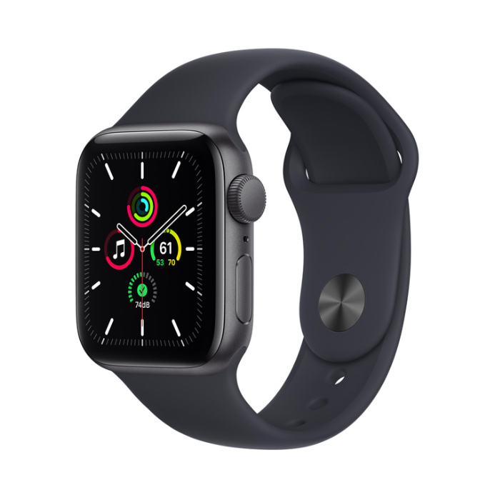 Apple Watch SE 2022 40mm Viền nhôm đen, dây cao su màu đen