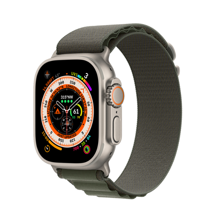 Apple Watch Ultra 49mm LTE Viền Titanium dây dù xanh, size S