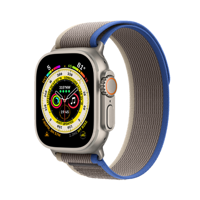 Apple Watch Ultra 49mm LTE Viền Titanium dây dù xanh/xám, size S/M