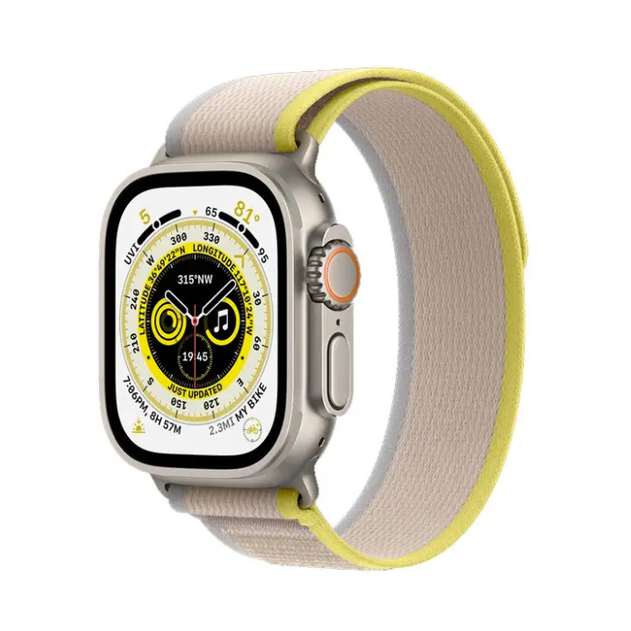 Apple Watch Ultra 49mm LTE Viền Titanium dây dù vàng/xám nhạt, size M/L